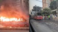 রাজধানীতে দুই বাসে আগুন