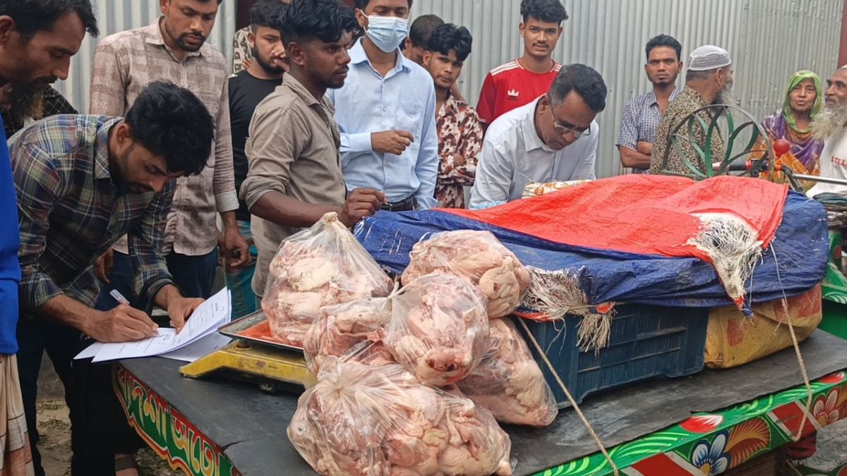 মানহীন মুরগির মাংস বিক্রি, ভ্রাম্যমাণ আদালতে জরিমানা ও মাংস ধ্বংস