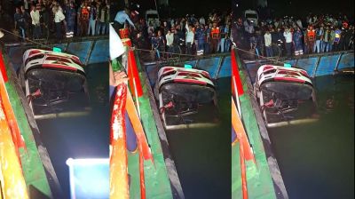 চলছে উদ্ধারকাজ, দৃশ্যমান ডুবে যাওয়া বাস