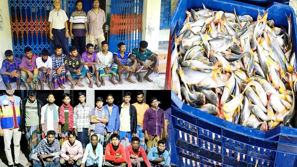 মেঘনায় ২৪ ঘন্টার অভিযানে ৩০ জেলে আটক, মাছ জব্দ