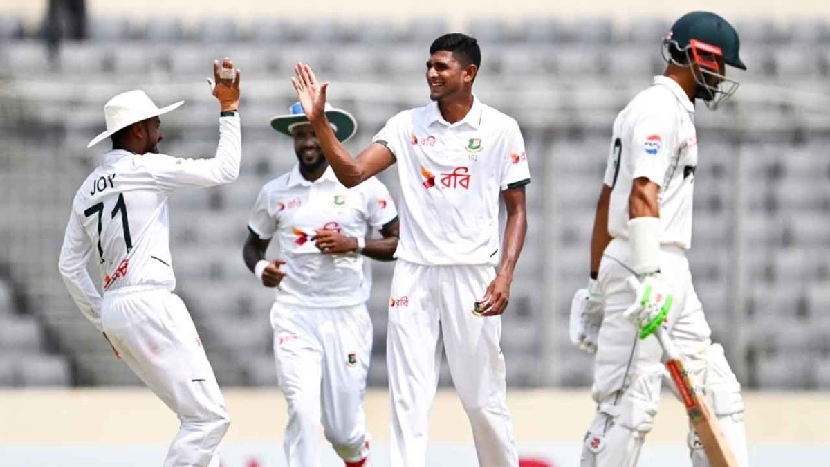 নাহিদের ফাইফারে দেশের মাটিতে পাকিস্তানের বিপক্ষে প্রথম টেস্ট জয়